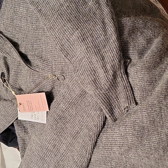 New Baby Alpaca-Wool Quarter Zip dark Gray - Picture 5 of 5